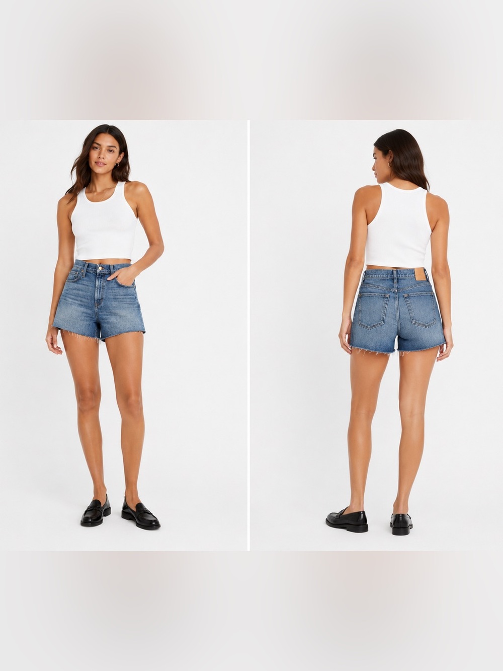 Madewell The Perfect Jean Short Women’s 32 High Rise Raw Hem Denim Shorts